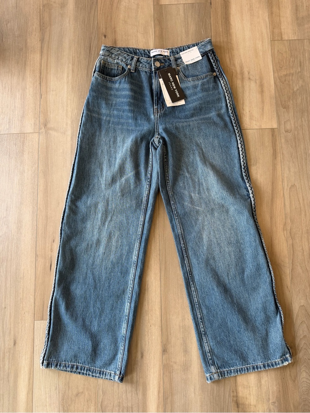 Marc New York Woman’s Wide Leg Braided Side Jeans